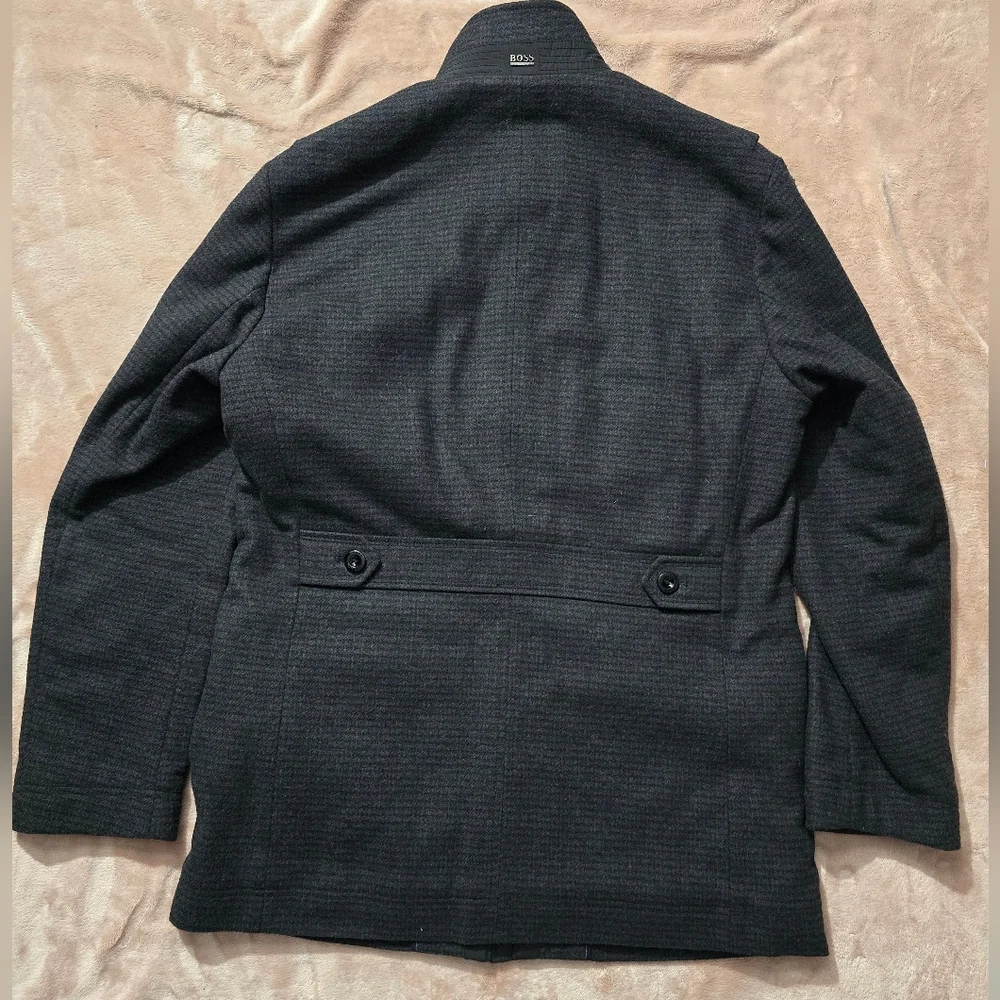 BOSS HUGO Boss Cassman coat wool blend zip/button front pockets lined men 40R